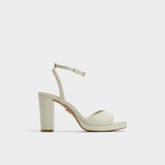 Gracious White/Bone Women's Block heels - Strappy heeled sandal, Block heel