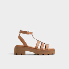 Lamington Medium Brown Women's Strappy sandals - Gladiator sandal, Lug sole