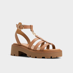 Lamington Medium Brown Women's Strappy sandals - Gladiator sandal, Lug sole