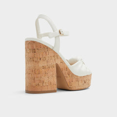 Ulialdan White/Bone Women's Platform sandals - Strappy heeled sandal, Platform