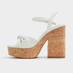 Ulialdan White/Bone Women's Platform sandals - Strappy heeled sandal, Platform