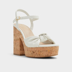 Ulialdan White/Bone Women's Platform sandals - Strappy heeled sandal, Platform