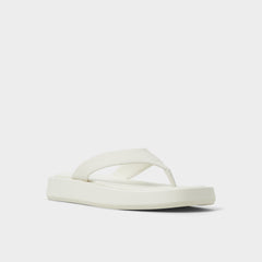 Grettle White/Bone Women's Flats - Flip flop, Flatform