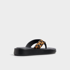 Grettle Brown Multi Women's Flats - Flip flop, Platform