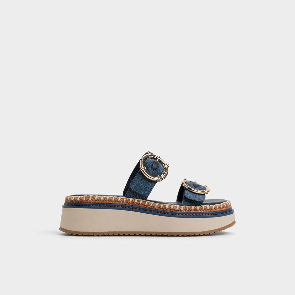 Kaeithien Dark Blue Women's Platform sandals - Slide sandal