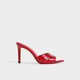 Lovemule in Medium Red - Heeled mule, Stiletto heel