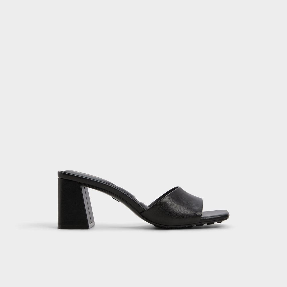 Tisha Black Women's Heeled mules - Heeled mule, Block heel
