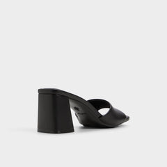 Tisha Black Women's Heeled mules - Heeled mule, Block heel