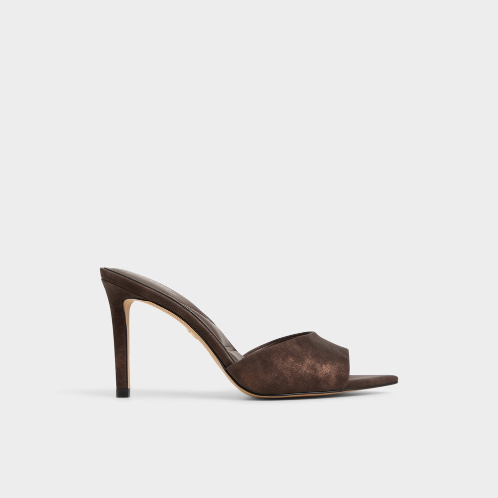Anniebrilden Dark Brown Women's Mule slides - Heeled mule, Stiletto heel