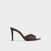 Anniebrilden Dark Brown Women's Mule slides - Heeled mule, Stiletto heel