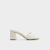 Tisha White Women's Heeled mules - Heeled mule, Block heel