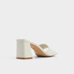 Tisha White Women's Heeled mules - Heeled mule, Block heel
