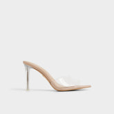 Anitabrilden Beige Women's Mule slides - Heeled mule, Stiletto heel