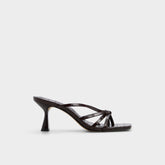 Lumera in Dark Brown - Heeled mule, Stiletto heel
