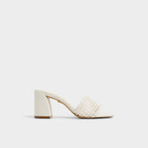 Beachdate White/Bone Women's Block heels - Heeled mule, Block heel