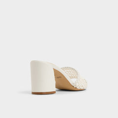 Beachdate White/Bone Women's Block heels - Heeled mule, Block heel