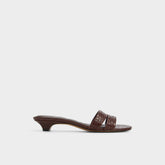 Scarletta Dark Brown Women's Heeled mules - Heeled mule, Kitten heel