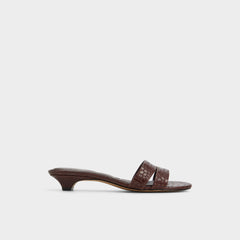 Scarletta Dark Brown Women's Heeled mules - Heeled mule, Kitten heel