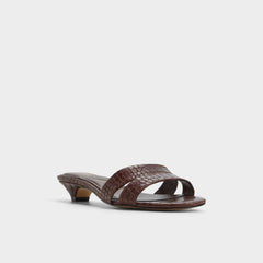 Scarletta Dark Brown Women's Heeled mules - Heeled mule, Kitten heel