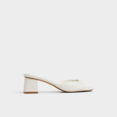 Aneky in White Bone - Heeled mule, Block heel