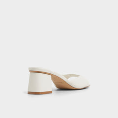 Aneky in White Bone - Heeled mule, Block heel