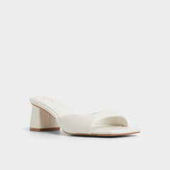 Aneky in White Bone - Heeled mule, Block heel