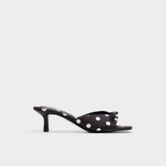 Belerose in Black White - Heeled mule, Stiletto heel