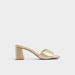 Tisha Gold Women's Heeled mules - Heeled mule, Block heel