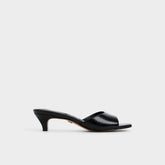 Haeden Black Women's Heeled mules - Heeled mule, Kitten heel