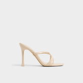 Velaia Light Beige Women's Heeled mules - Heeled mule, Stiletto heel