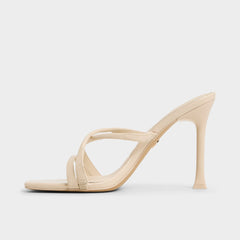 Velaia Light Beige Women's Heeled mules - Heeled mule, Stiletto heel