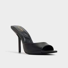 Madelan in Black - Heeled mule, Stiletto heel