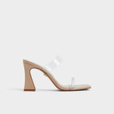Calley Tan Women's Heeled mules - Heeled mule, Block heel