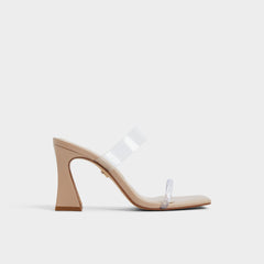 Calley Tan Women's Heeled mules - Heeled mule, Block heel