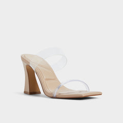 Calley Tan Women's Heeled mules - Heeled mule, Block heel