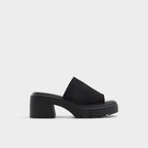 Harrietta Black Women's Wedges - Heeled mule, Block heel