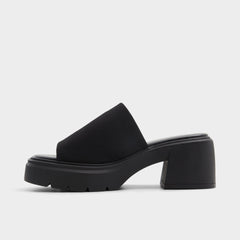 Harrietta Black Women's Wedges - Heeled mule, Block heel