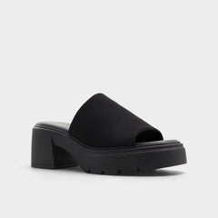 Harrietta Black Women's Wedges - Heeled mule, Block heel