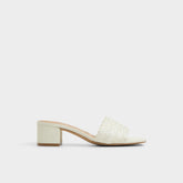 Claudina White/Bone Women's Block heels - Heeled mule, Block heel