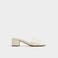 Claudina White/Bone Women's Block heels - Heeled mule, Block heel