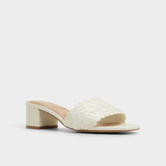 Claudina White/Bone Women's Block heels - Heeled mule, Block heel
