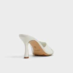 Lyhanna White/Bone Women's Heeled mules - Heeled mule, Stiletto heel