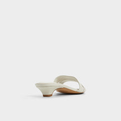 Scarletta White/Bone Women's Mule slides - Heeled mule, Kitten heel