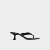 Jump Black Women's Strappy sandals - Heeled flip flop, Kitten heel