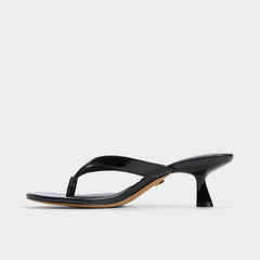 Jump Black Women's Strappy sandals - Heeled flip flop, Kitten heel