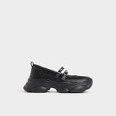Aethera Black Women's Platform and wedge sneakers - Mary Jane Sneakers, Jogger sole