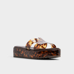 Anayelie in Open Brown - Slide sandal, Platform