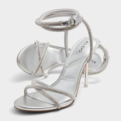 Manaelden Silver Women's Heeled sandals - Strappy heeled sandal, Stiletto heel