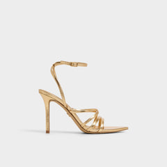 Solania Gold Women's Heeled sandals - Strappy heeled sandal, Stiletto heel