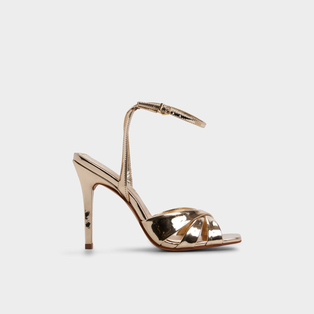 Meteora in Gold - Strappy heeled sandal, Stiletto heel